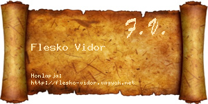 Flesko Vidor névjegykártya